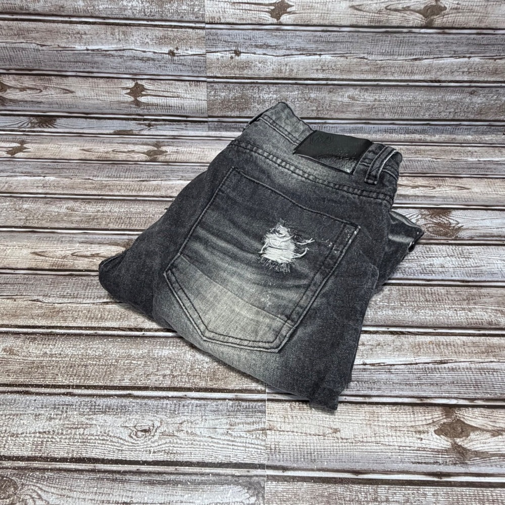 Switch Remarkable Slim Straight Jeans‎ Mens 34x31 Actual Black Distressed